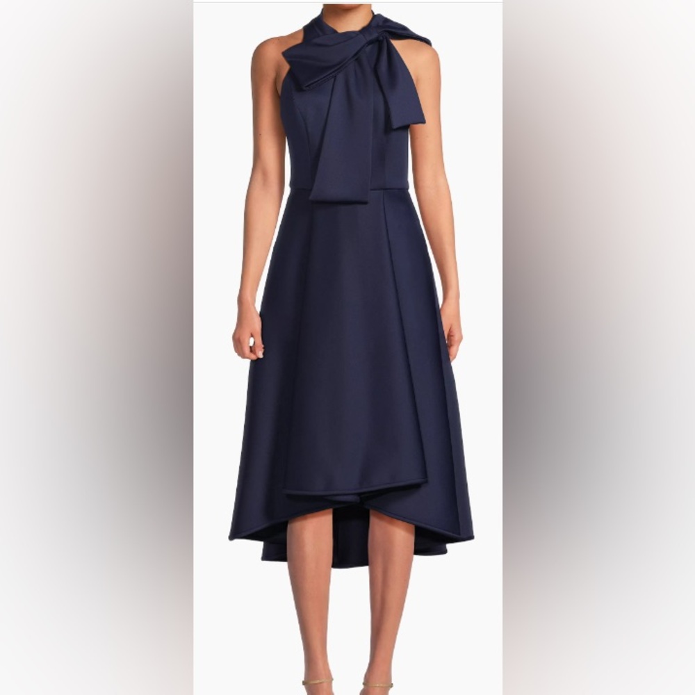 Black Halo: Eve Ara Asymmetric Cocktail Dress, size 4, Navy